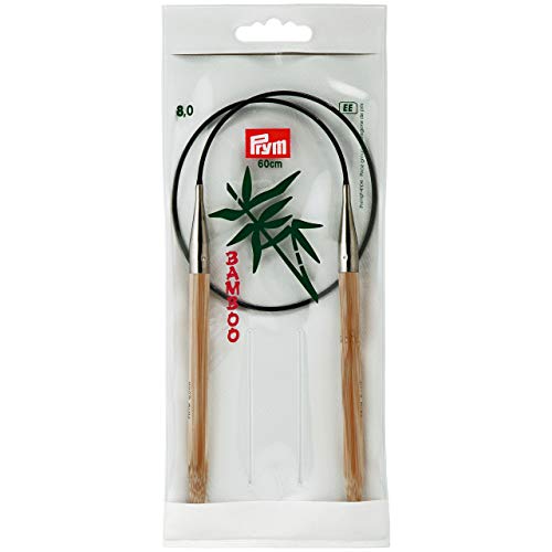 Prym 221552 Rundstricknadeln, 60 cm, 8,00 mm Rundstricknadel, Bambus, Natur, 8 mm von Prym