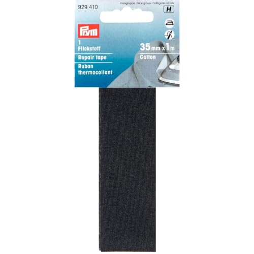 Prym Reparaturband CO 3,5x100cm schwarz, Baumwolle, 35 mm x 1 m, 1 Stück von Prym