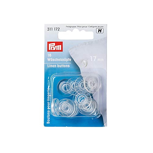 Prym 311172 Wäscheknöpfe Kunststoff 26'' 17 mm transparent von Prym