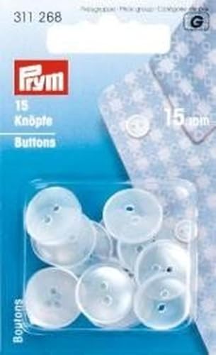 Prym 311268 Kittel-/Schlafanzugknöpfe KST 15 mm Perlmutt, Weiß von Prym