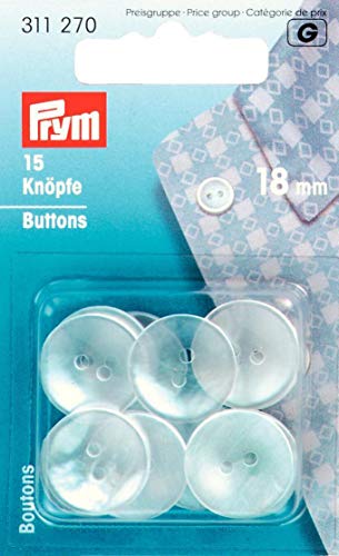 Prym 311270 Kittel-/Schlafanzugknöpfe KST 18 mm perlmutt von Prym