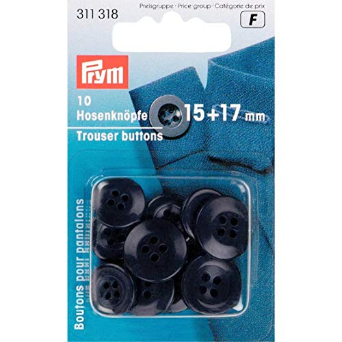 Prym 311318 Hosenknöpfe 15 + 17 mm dunkelblau von Prym