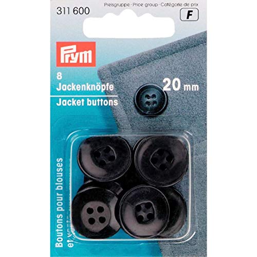 Prym 311600 Jackenknöpfe 20 mm schwarz von Prym