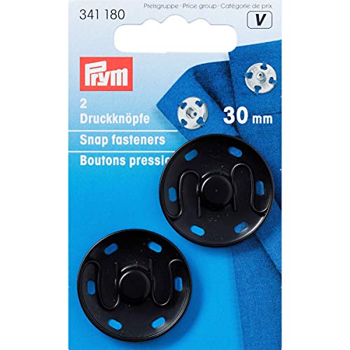 Prym 341180-1 Druckknöpfe, 30 mm, schwarz, Messing: 100% von Prym