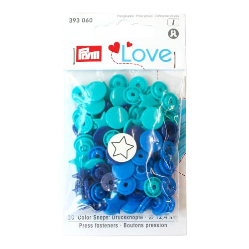 Prym 393060 Sternform Color snaps Prym Love Druckknopf Color KST 12,4mm blau/türkis/marine von Prym