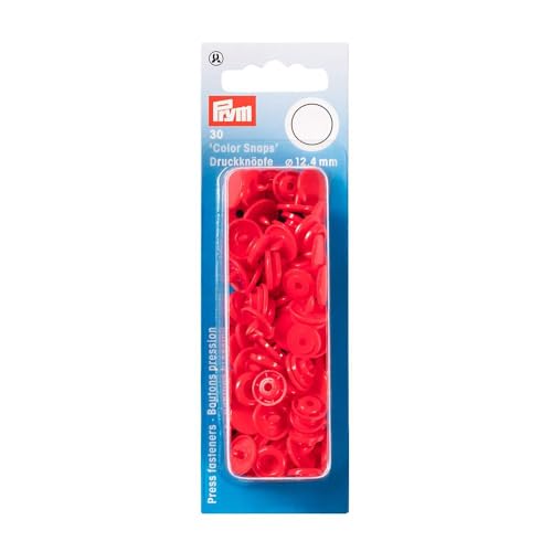 Prym 393101 Nähfrei Druckknopf Color Snaps rund 12,4 mm hellrot, Kunststoff, 12.4 mm von Prym