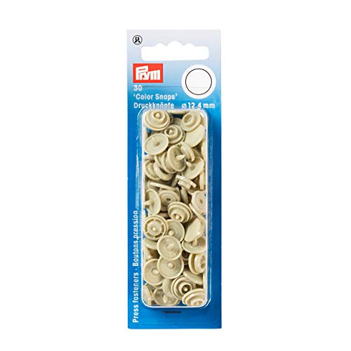 Prym 393123 Nähfrei Druckknopf Color Snaps rund 12,4 mm beige, Kunststoff, 12.4 mm von Prym