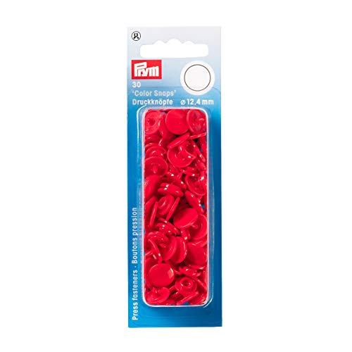 Prym 393138 Nähfrei Druckknopf Color Snaps rund 12,4 mm rot, Kunststoff, 12.4 mm von Prym