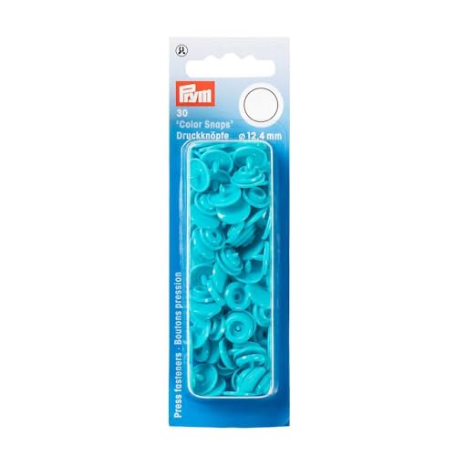 Prym 393146 Nähfrei Druckknopf Color Snaps rund 12,4 mm türkis, Kunststoff, 12.4 mm von Prym