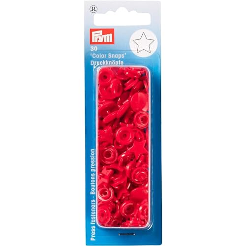 Prym 393238 Nähfrei-Druckknopf Color Snaps Stern rot, Kunststoff, One Size von Prym