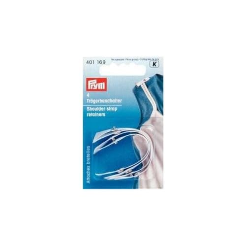 Prym 401.169 Trägerbandhalter, Polyester, Weiß, mit Druckknopf, 4 Stück von Prym