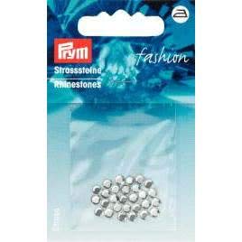 Prym 403711 lose rund aufbügelbar 4 mm silberfarbig Strasssteine, Silber, Ø, 28 Stück von Prym