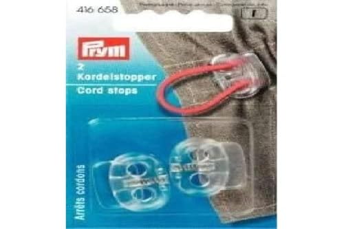 Prym 416658 KST 2-Loch transparent Kordelstopper, Kunststoff, 2 x 1 x 1 cm von Prym