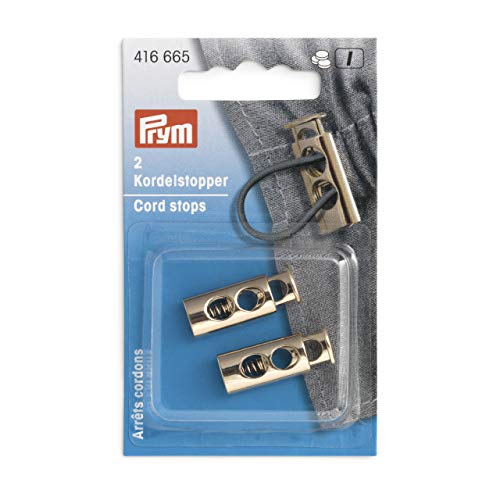 Prym 416665 Kordelstopper 2-Loch New Gold, 9,7 x 26 mm von Prym