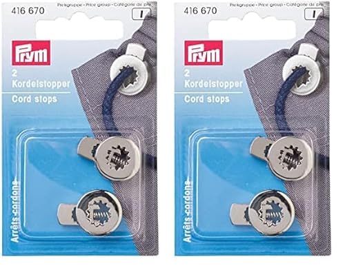 Prym 416670 Kordelstopper rund ZDG silberfarbig Cord Stopper, Polyester, Silber, Altsilber, 2 Stück, 5 (Packung mit 2) von Prym