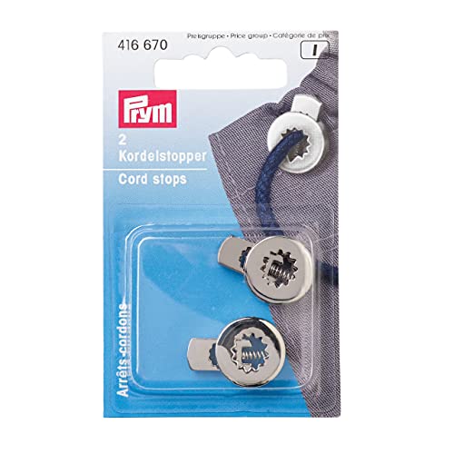 Prym 416670 Kordelstopper rund ZDG silberfarbig Cord Stopper, Polyester, Silber, Altsilber, 2 Stück, 5 von Prym