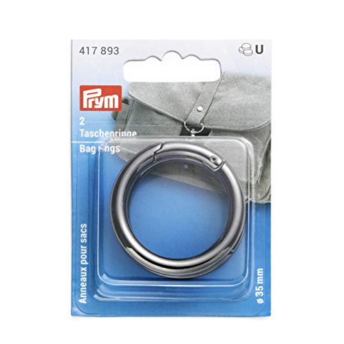 Prym 417893 35 mm gunmetal Taschenringe, Zinklegierung von Prym