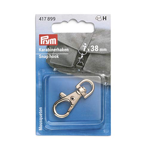 Prym 417899 7 x 38 mm New Gold Karabinerhaken, Zinklegierung von Prym