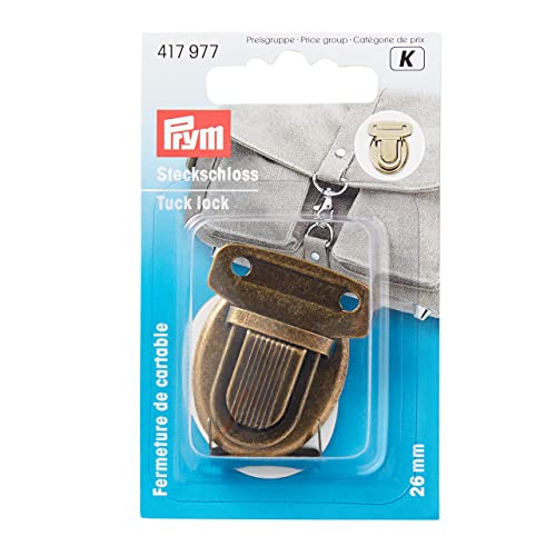 Prym 417977 Steckschloss 26 mm altmessing Handarbeitszubehör, Brown, 26x35 mm von Prym