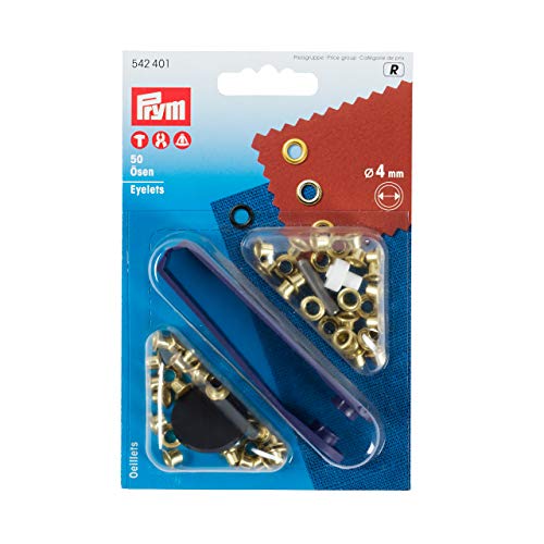 Prym 50 rostsichere Metall-Ösen goldfarbig 4,0 mm von Prym