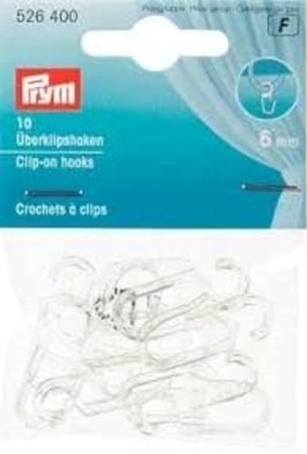 Prym 526400 Überklipshaken transparent, new plastic, 6 mm, 10 Stück von Prym