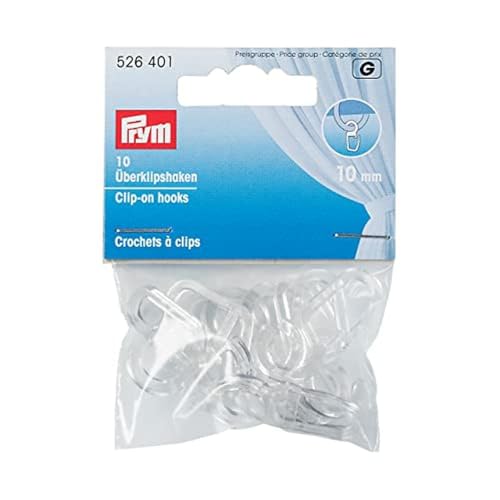 Prym 526401 Überklipshaken, Plastic, Off-white, 10 mm, transparent, 10 Stück von Prym