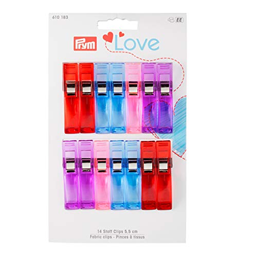 Prym 610183 Love Stoff Clips 5,5 cm, Kunststoff, farbig sortiert von Prym