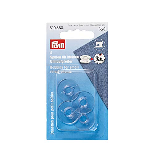 Prym 610360 Nähmaschinenspulen, Kleiner Umlaufgreifer, 21,2mm, transparent, 21,2 mm von Prym