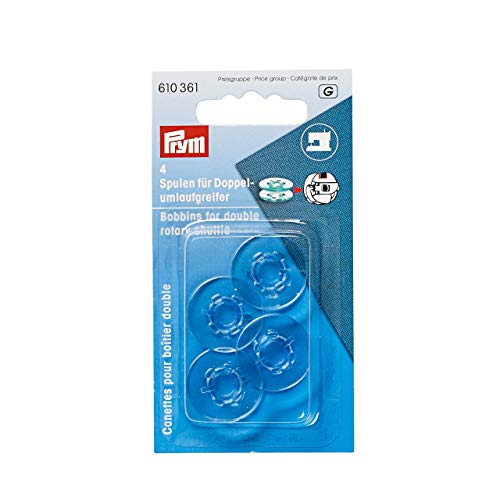 Prym 610361 Nähmaschinenspulen, Doppelumlaufgreifer, 21,9mm, transparent, 21,9 mm von Prym