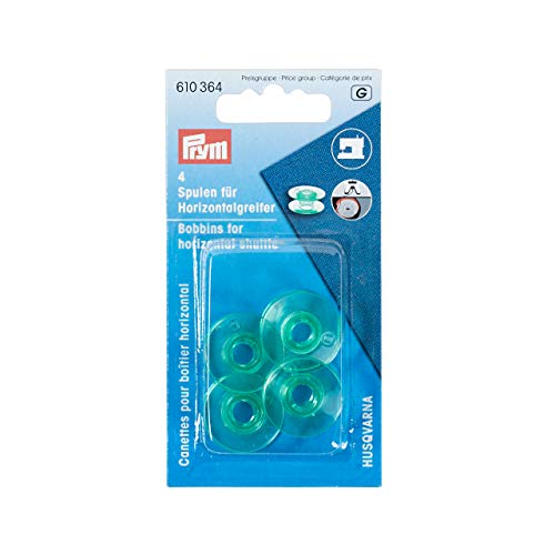 Prym 610364 Nähmaschinenspulen, Horizontalgreifer, 21,6mm, Plastik, transparent, 21,6 mm von Prym