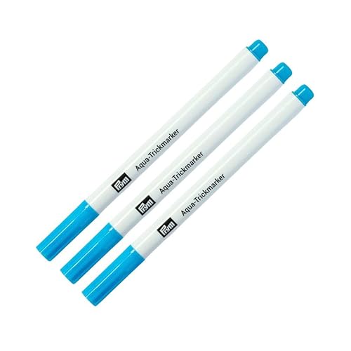 Prym 610807 Aqua-Trickmarker 3er Vorteilspack – Wasserlöslicher Markierstift für Nähen, Patchwork & Quilten – auf hellen und dunklen Stoffen – Türkis – Einfach zu entfernen mit Wasser von Prym