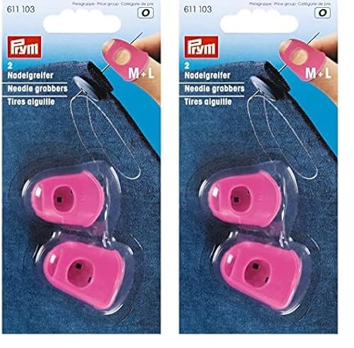 Prym 611103 Nadelgreifer Silikon pink M + L (Packung mit 2) von Prym