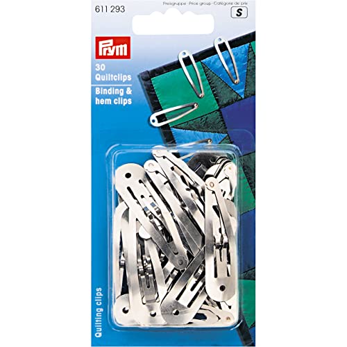 Prym 611293 Quilt Quilting Clips, Silber, 30 Stück von Prym