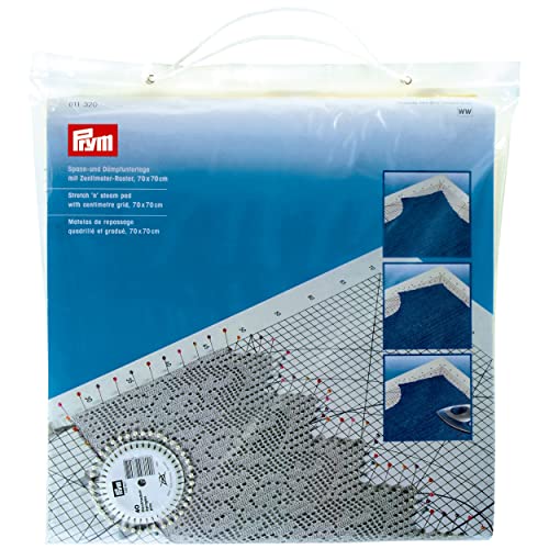 Prym 611320 Spann-und Dämpfunterlage 70 x 70 cm Stretch & Steam Pad, Polyurethan, weiß, 70x70 cm von Prym