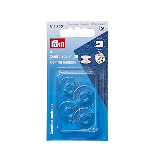 Prym 611322 Nähmaschinenspulen, CB-Greifer, 20,5mm, Plastik, transparent, 19mm von Prym