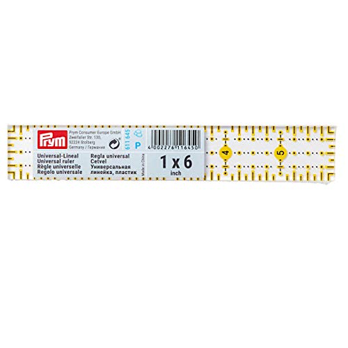 Prym 611645 Universal-Lineal 1 x 6 inch, Omnigrid, transparent von Prym