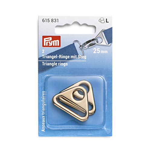 Prym 615831 Steg 25 mm New Gold Triangel-Ringe, Zinklegierung von Prym