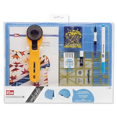 Prym 651497 Patchwork & Quilting Starter Set in INCH Nähset, Kunststoff, Blau, GB von Prym