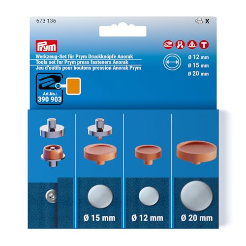 Prym 673136 Werkzeug-Set für Prym Druckknöpfe Anorak, 12, 15 und 20 mm von Prym