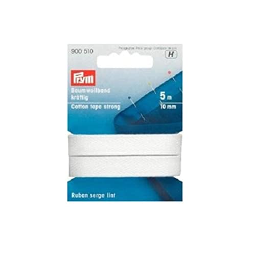 Prym 900510 Baumwollband kräftig 10 mm weiß von Prym