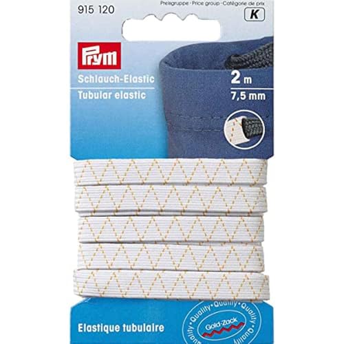 Prym 915.120 Tubular Elastic, Polyester, White, One Size von Prym