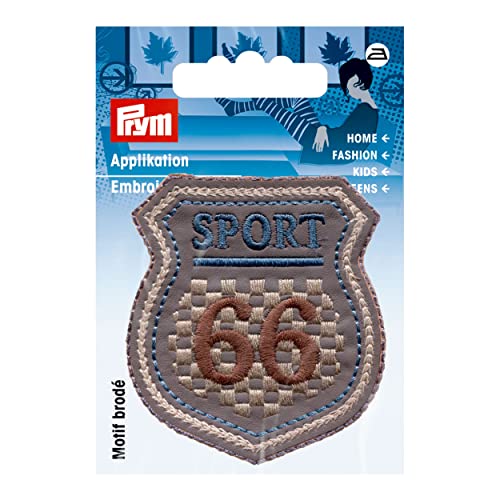 Prym 922012 Applikation Label SPORT 66 grau/blau/beige von Prym