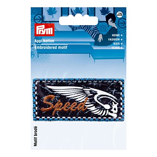 Prym 922014 Applikation Label SPEED schwarz/grau//blau von Prym