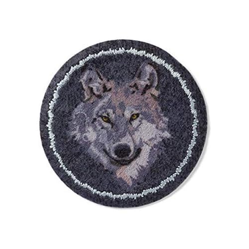 Prym 923178 Applikation Patch Wolf grau/anthrazit von Prym