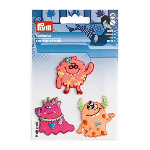 Prym 924299 Applikation selbstklebend/aufbügelbar Monster pink von Prym