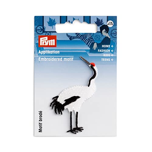 Prym 924310 Applikation Kranich weiß/schwarz von Prym