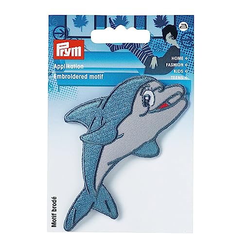 Prym 925246 Applikation Delphin, blau, 56 x 110 mm von Prym