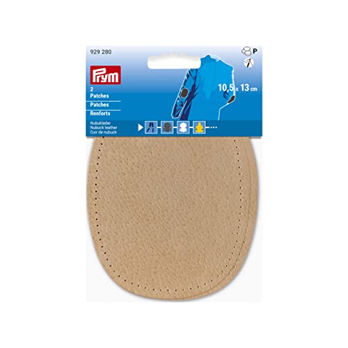 Prym 929280 Patches Nubukleder zum Annähen 10,5 x 13 cm beige von Prym