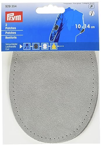 Prym 929354 Patches Veloursleder (nähen) 10 x 14 cm grau von Prym