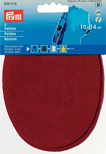 Prym 929378 Aufnäher Wildlederimitat zum Aufbügeln 10 x 14 cm, rot, 14 x 10 cm, 2 Stück, 2 von Prym